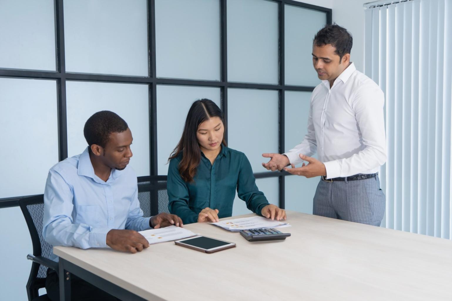 Strategic financial planning session with business owner